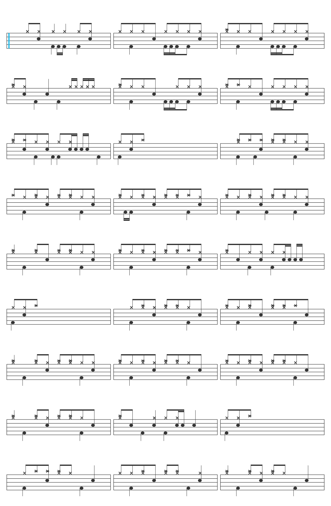 Fried By Fluoride Dead By 30 feat. UhOhSlater drum sheet