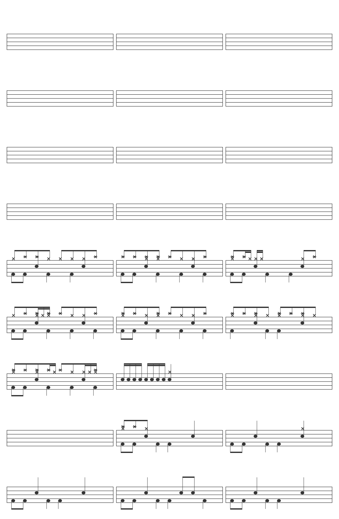 Simple Plan I'm Just a Kid drum sheet