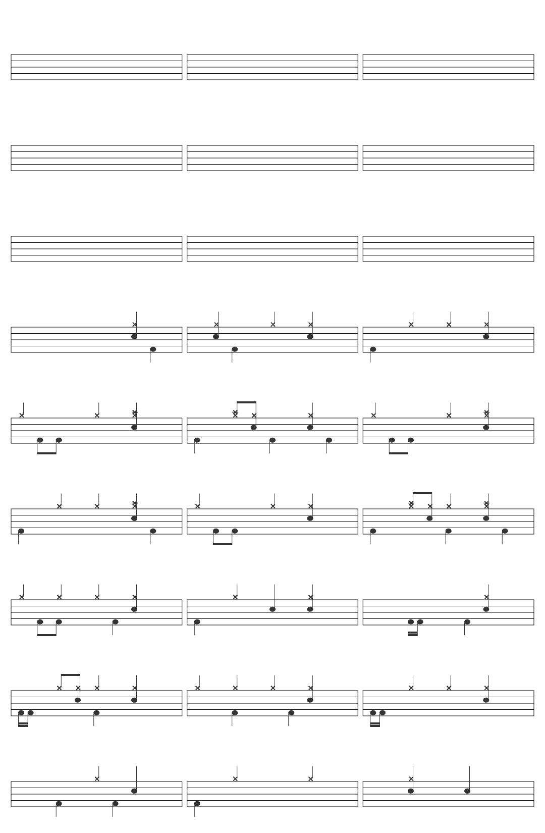 LYMusics AJR 100 Bad Days Lyrics drum sheet