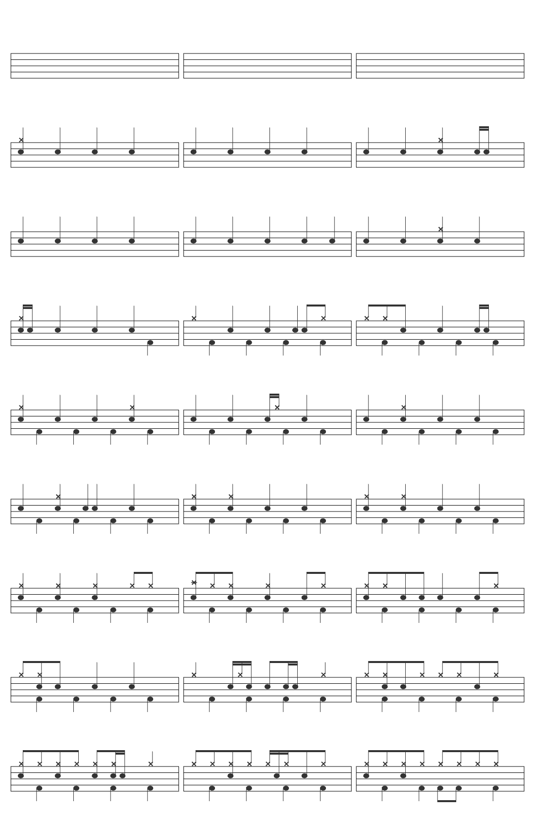 AJR World's Smallest Violin drum sheet
