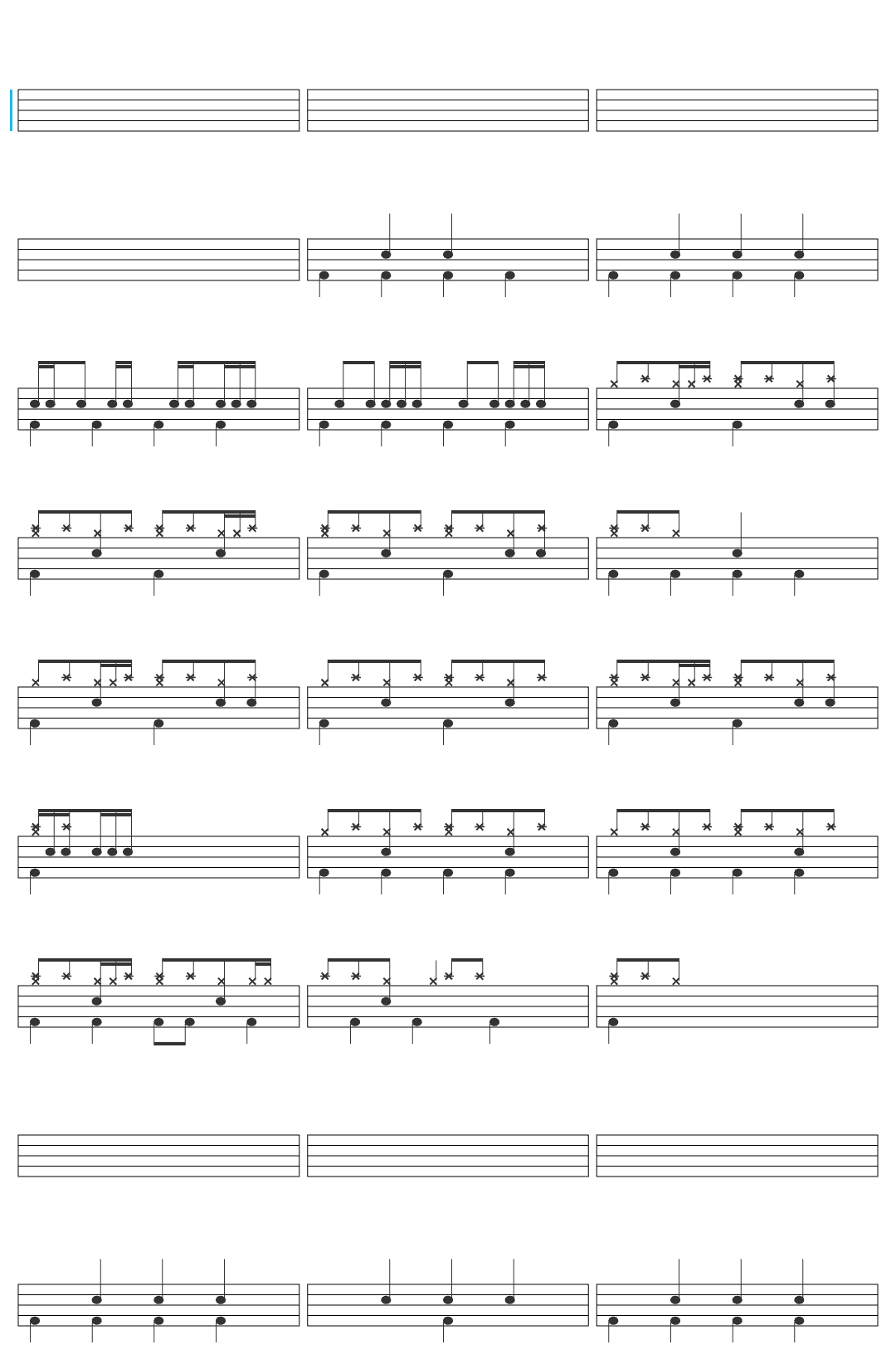 Muse Psycho guitar cover HD drum sheet