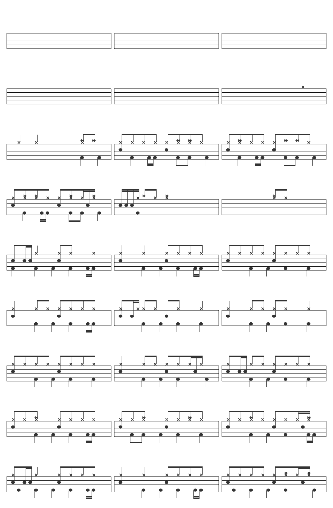 Pearl Jam Even Flow-v6 drum sheet