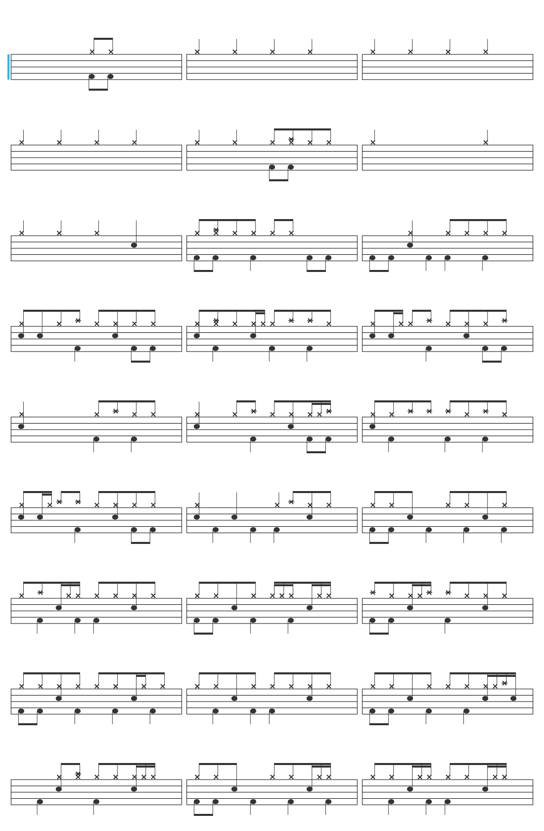 State Power Spiritual Dead End drum sheet