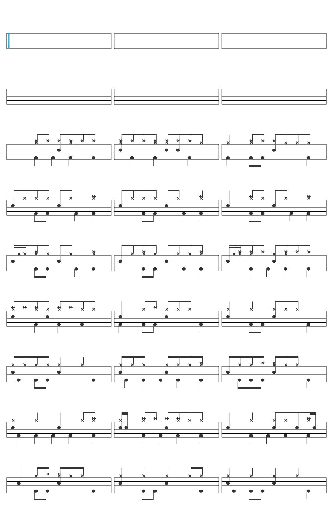 Malace Mizer Ma Chérie drum sheet