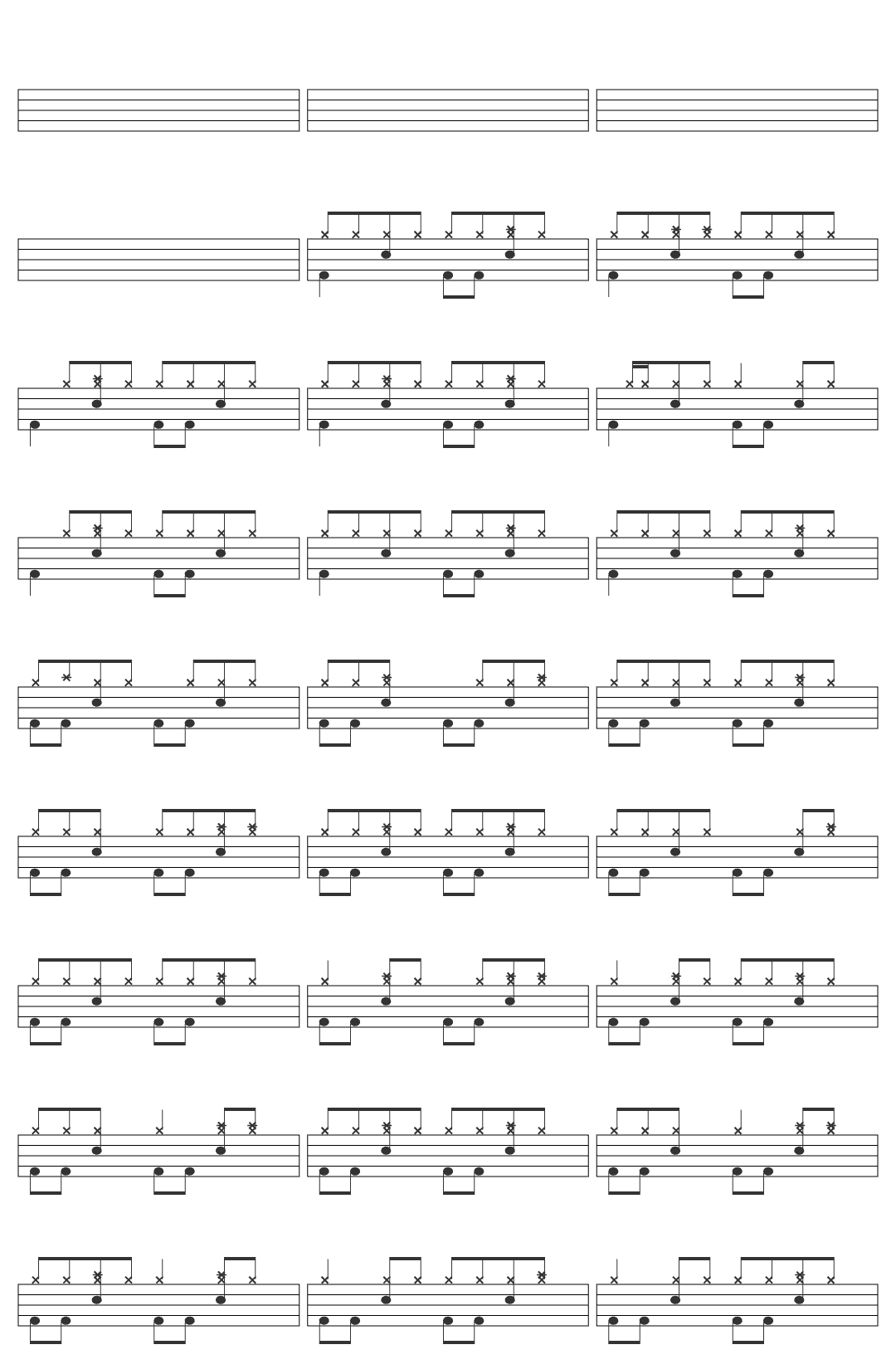 MusicToAndForU Coldplay Yellow Lyrics drum sheet
