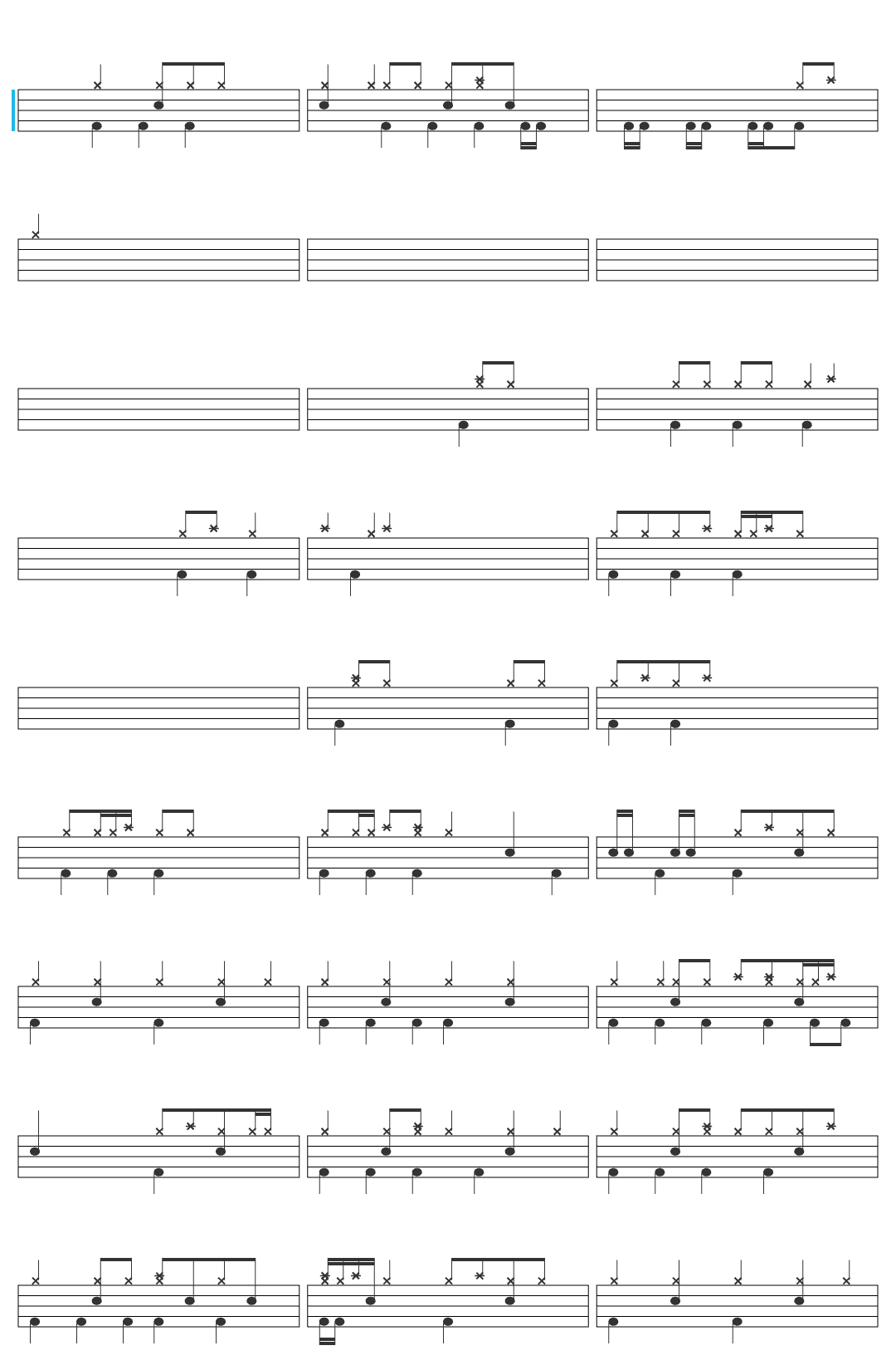 COOP3RDRUMM3R Eye of the Tiger Drum Cover Survivor drum sheet