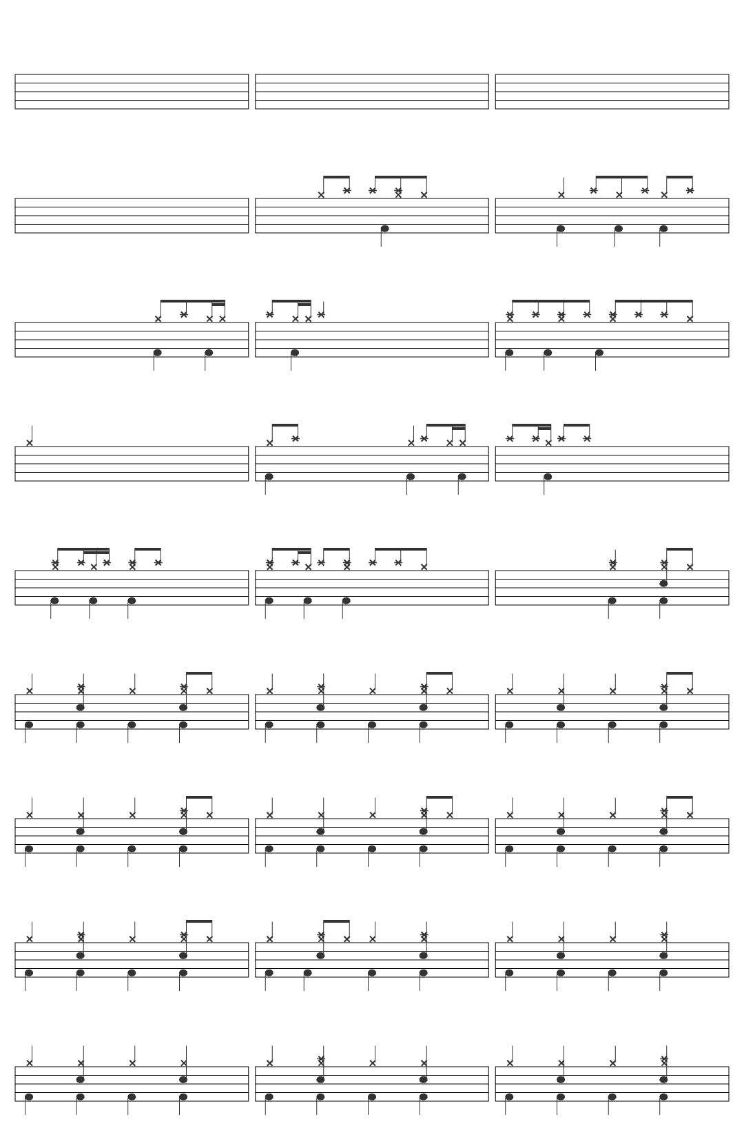 Survivor Eye of the Tiger-v9 drum sheet