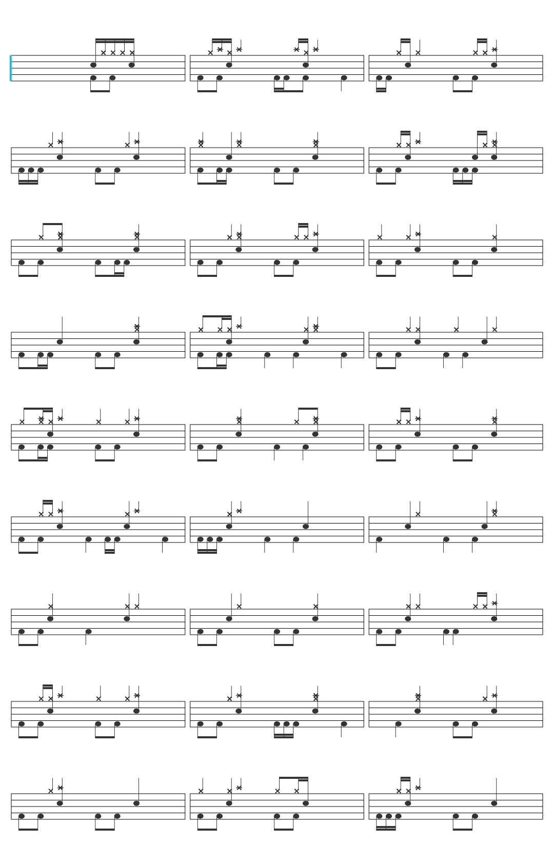 Queen We Will Rock You-v25 drum sheet