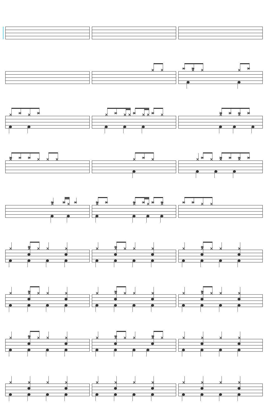 7clouds Survivor Eye Of The Tiger Lyrics-v2 drum sheet