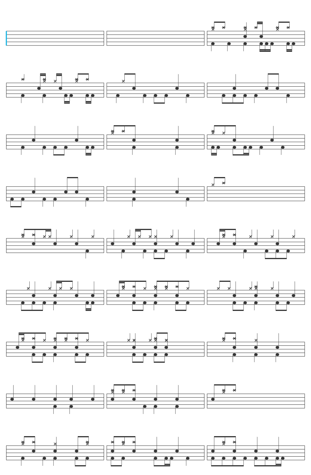 Prison Affair Big Bottom Baby drum sheet