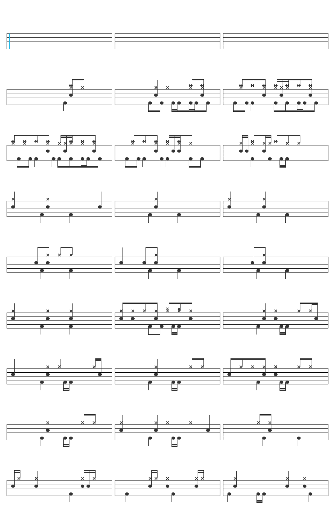 Emanuele Aloia Singapore PLUTONE drum sheet