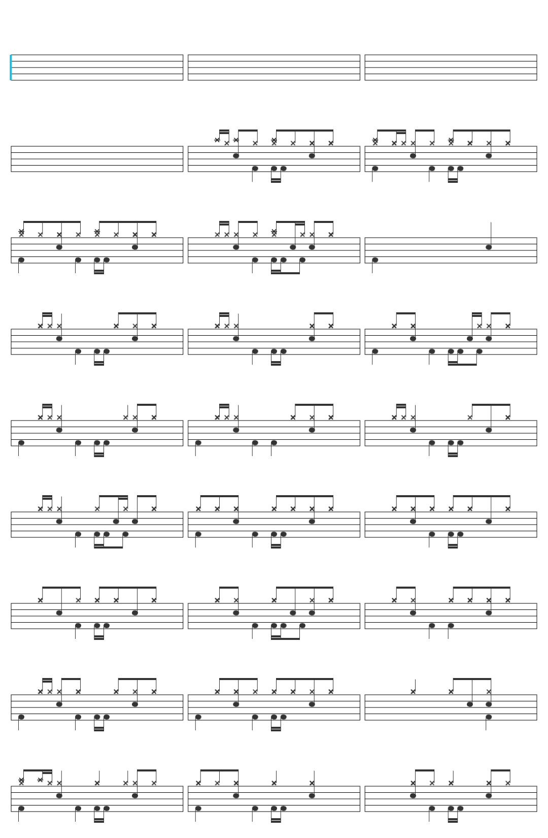 Giveon july 16th Lyric drum sheet