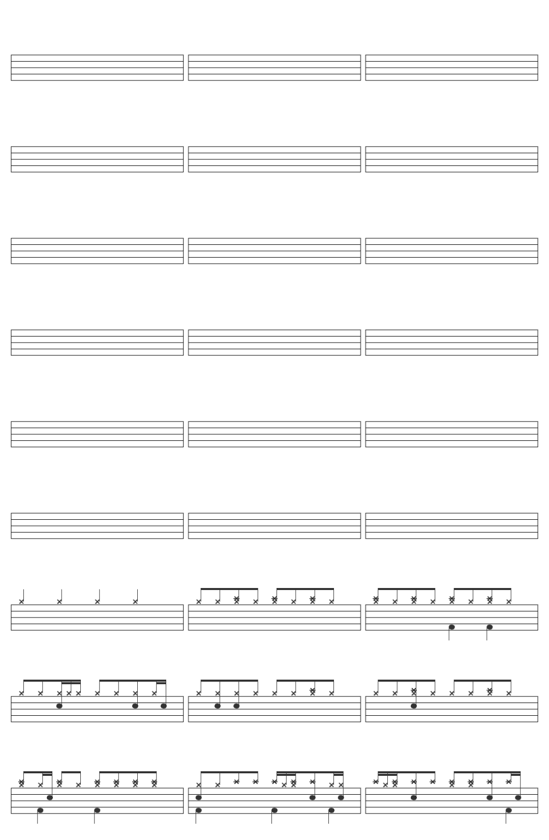 Aphex Twin Girl/Boy Song drum sheet