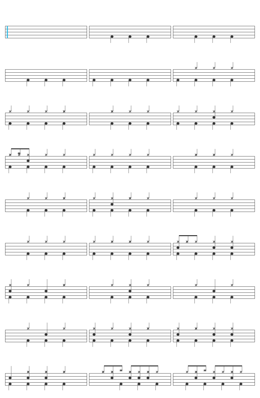 Miniver Baile Inolvidable drum sheet