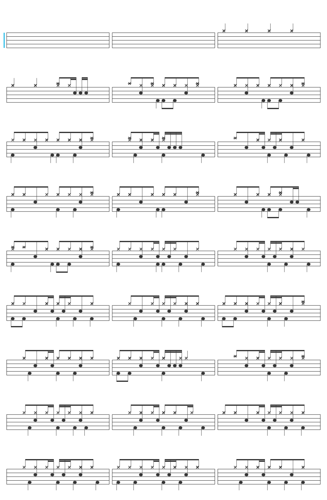 The Bluesbones The Witchdoctor drum sheet