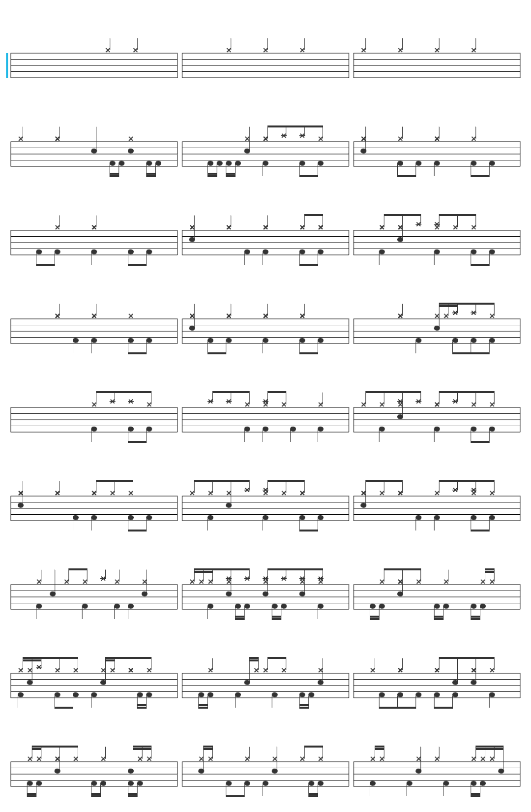 Tool TOOL Hush Audio drum sheet