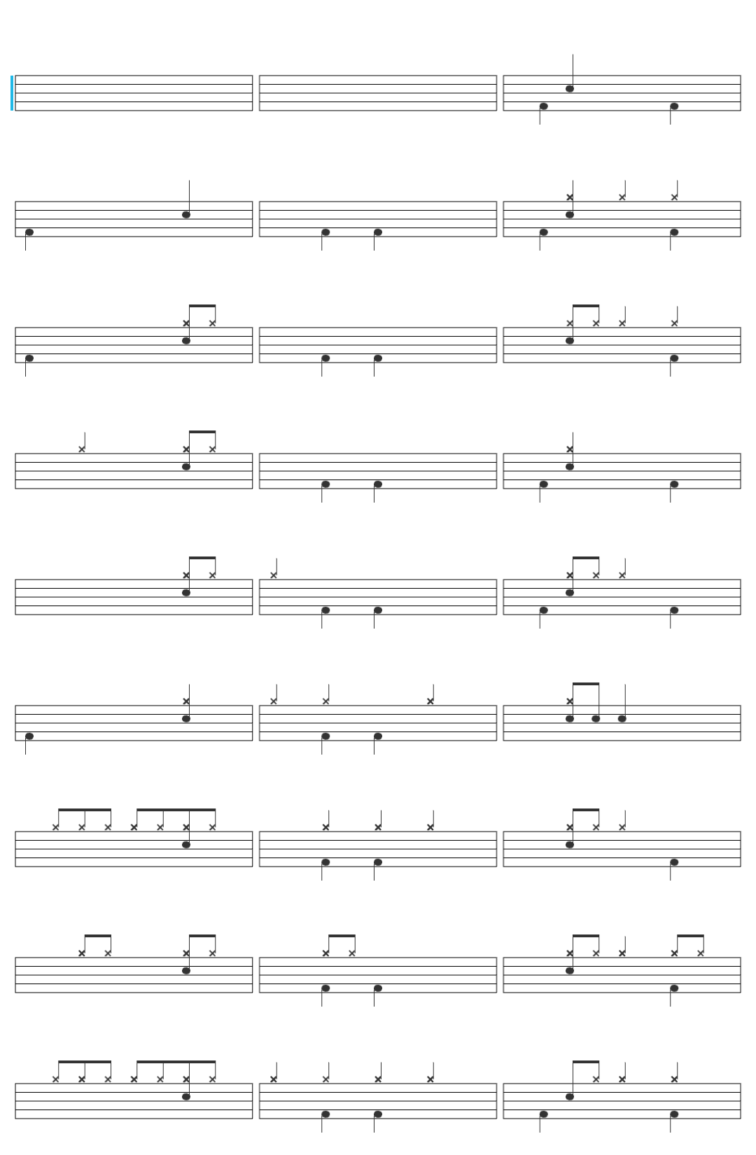 BluNites Like You Do drum sheet