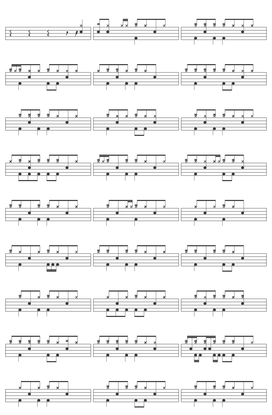 Michael Jackson Black or White drum sheet