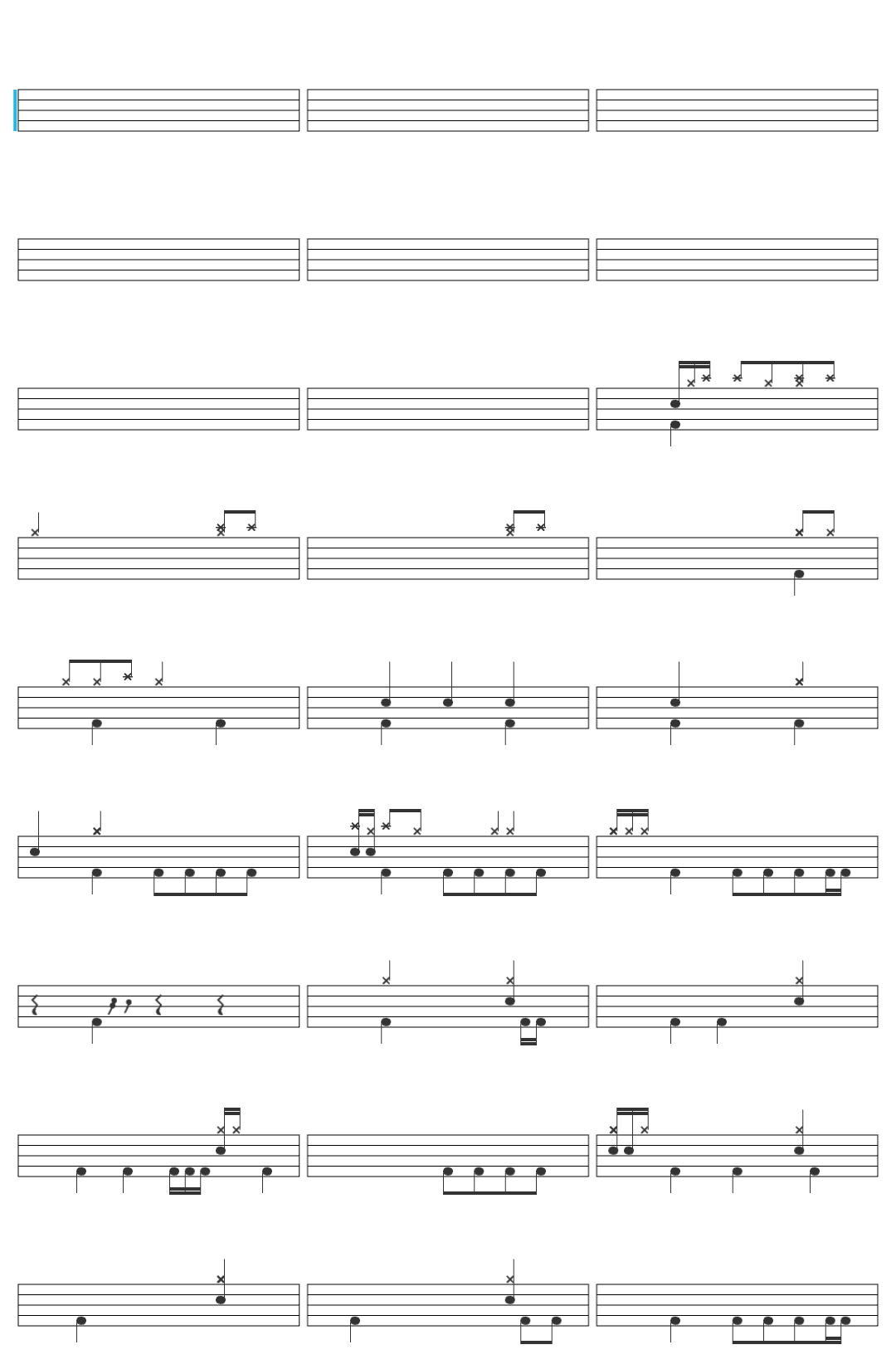 Knocked Loose suffocate drum sheet