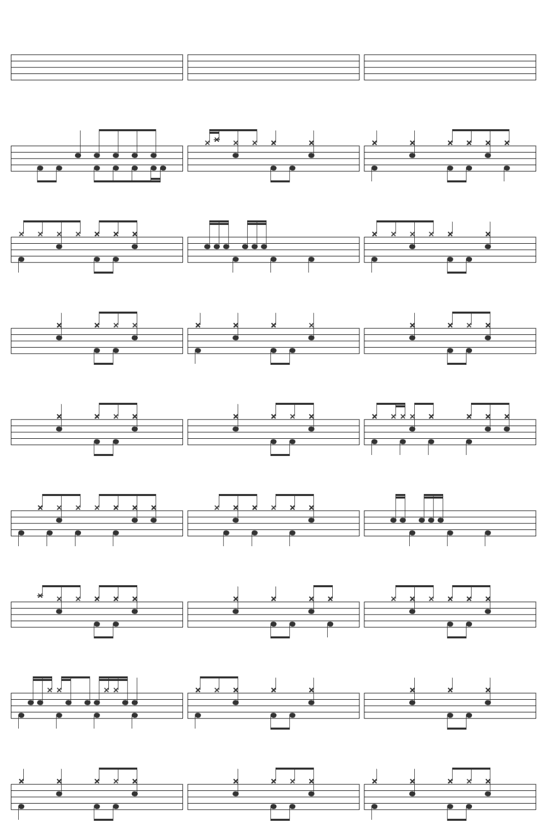 Egó Fjöllin hafa vakað-v2 drum sheet