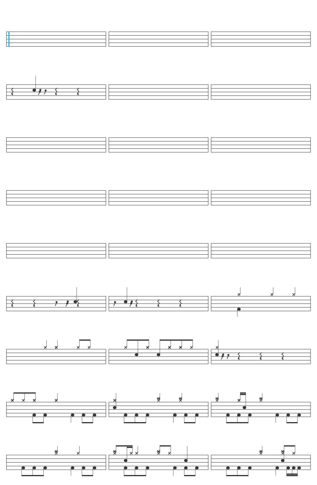 Shashwat Sachdev Dhurandhar Title Track drum sheet