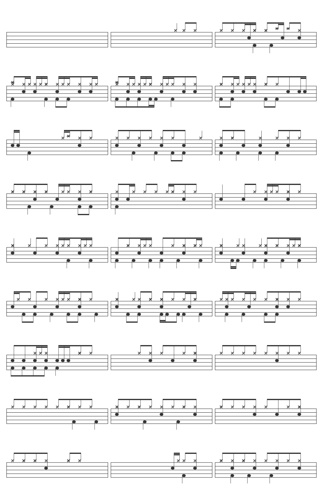 Maretu Packet Hero drum sheet