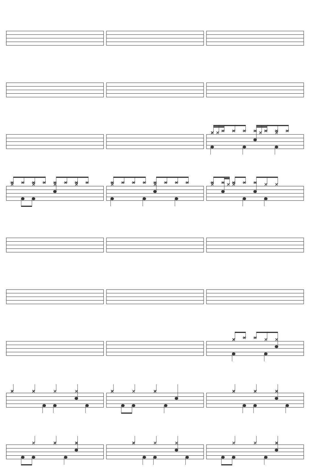 Kenke Nightcore Dark Horse Rock Version Lyrics drum sheet