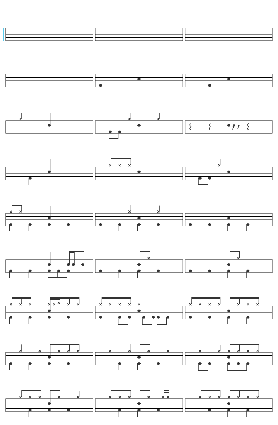 Because, Leslie BMW drum sheet