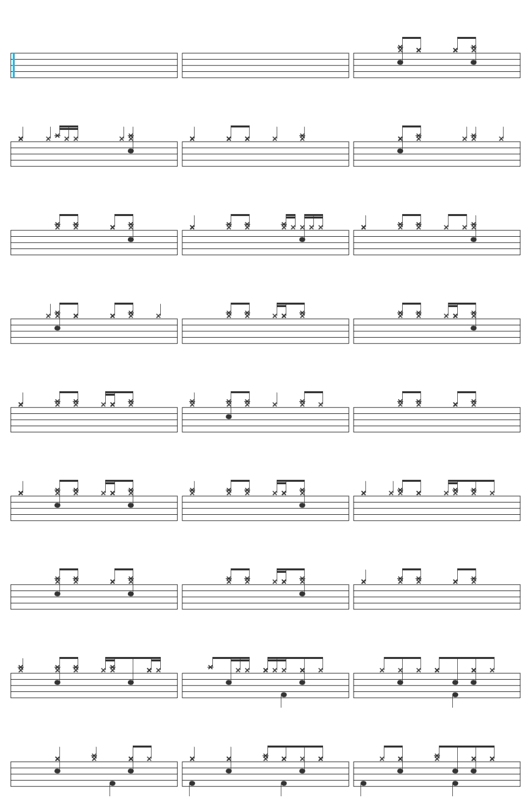 Selena Gomez Same Old Love drum sheet