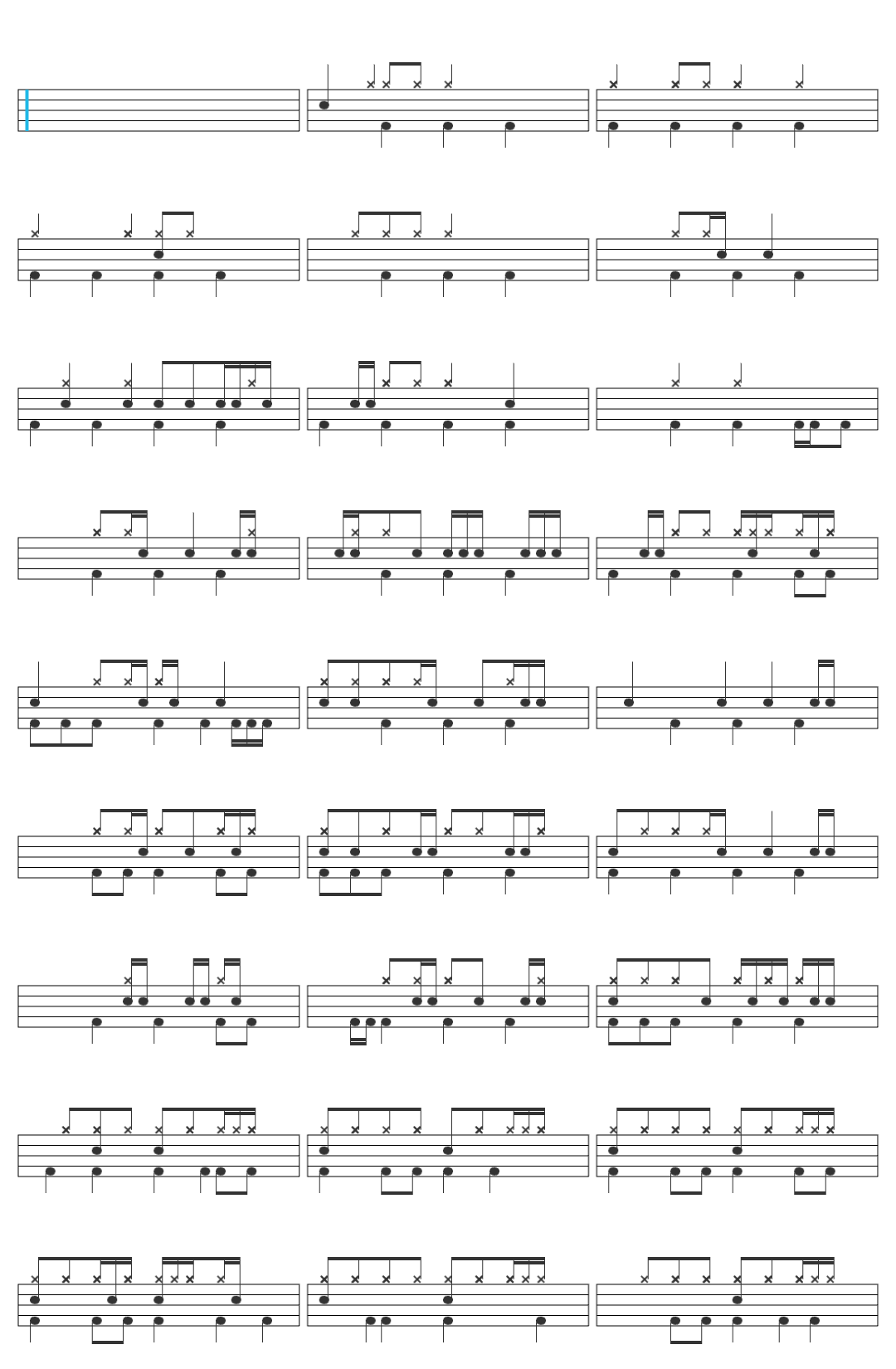 KT Tunstall Black Horse And The Cherry Tree Radio Version drum sheet