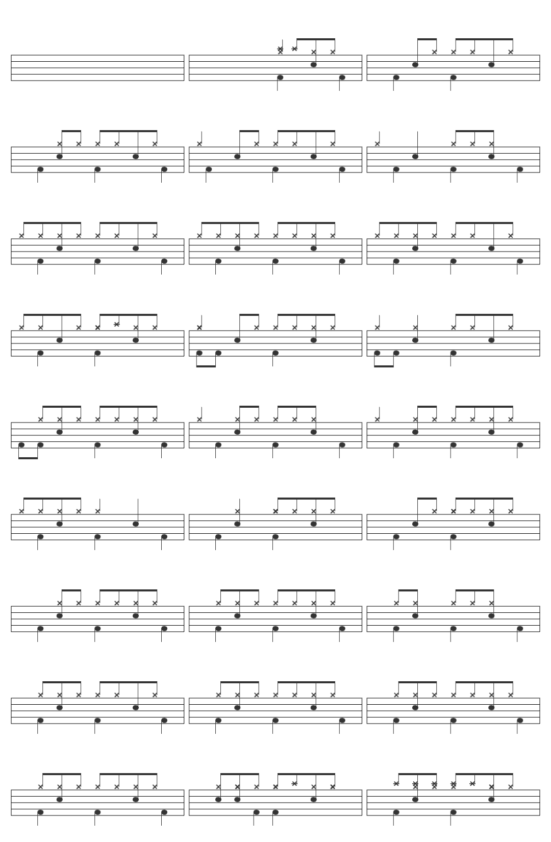 Animal ДжаZ Три Полоски Cover drum sheet