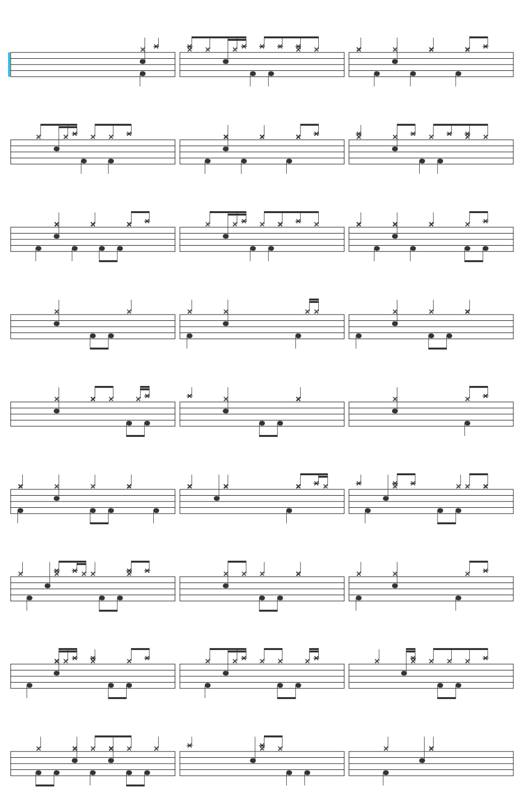 Descendents Alive Hidden Track drum sheet