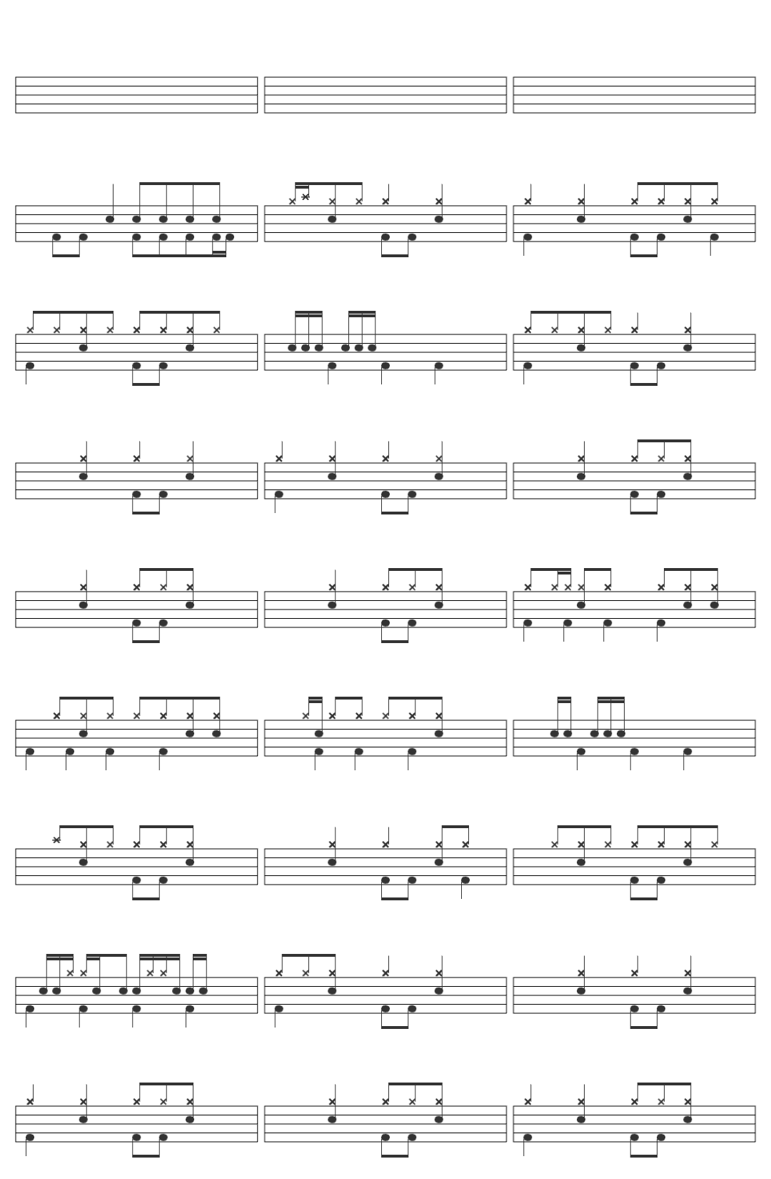 Egó Fjöllin hafa vakað-v3 drum sheet