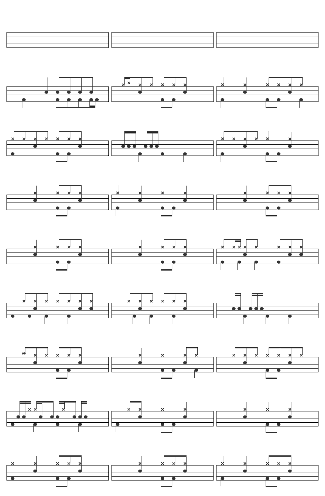 Egó Fjöllin hafa vakað-v4 drum sheet