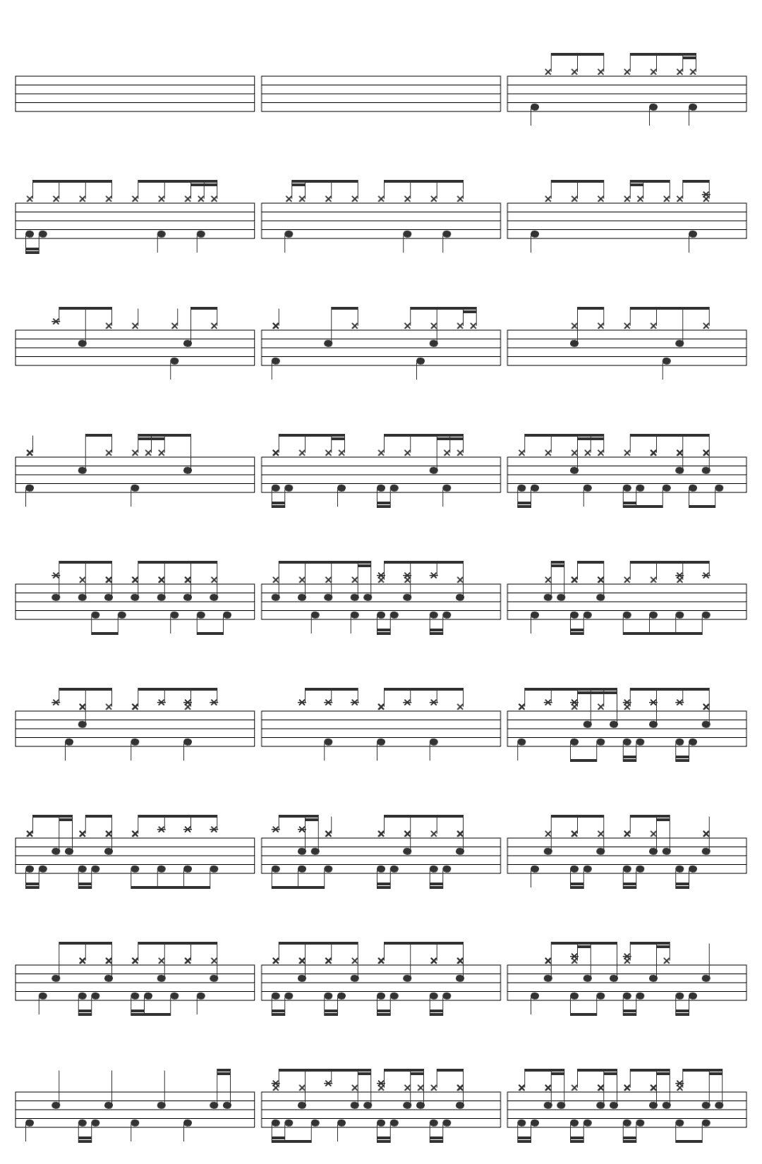 SHE ll SLEEP 千尋-v2 drum sheet