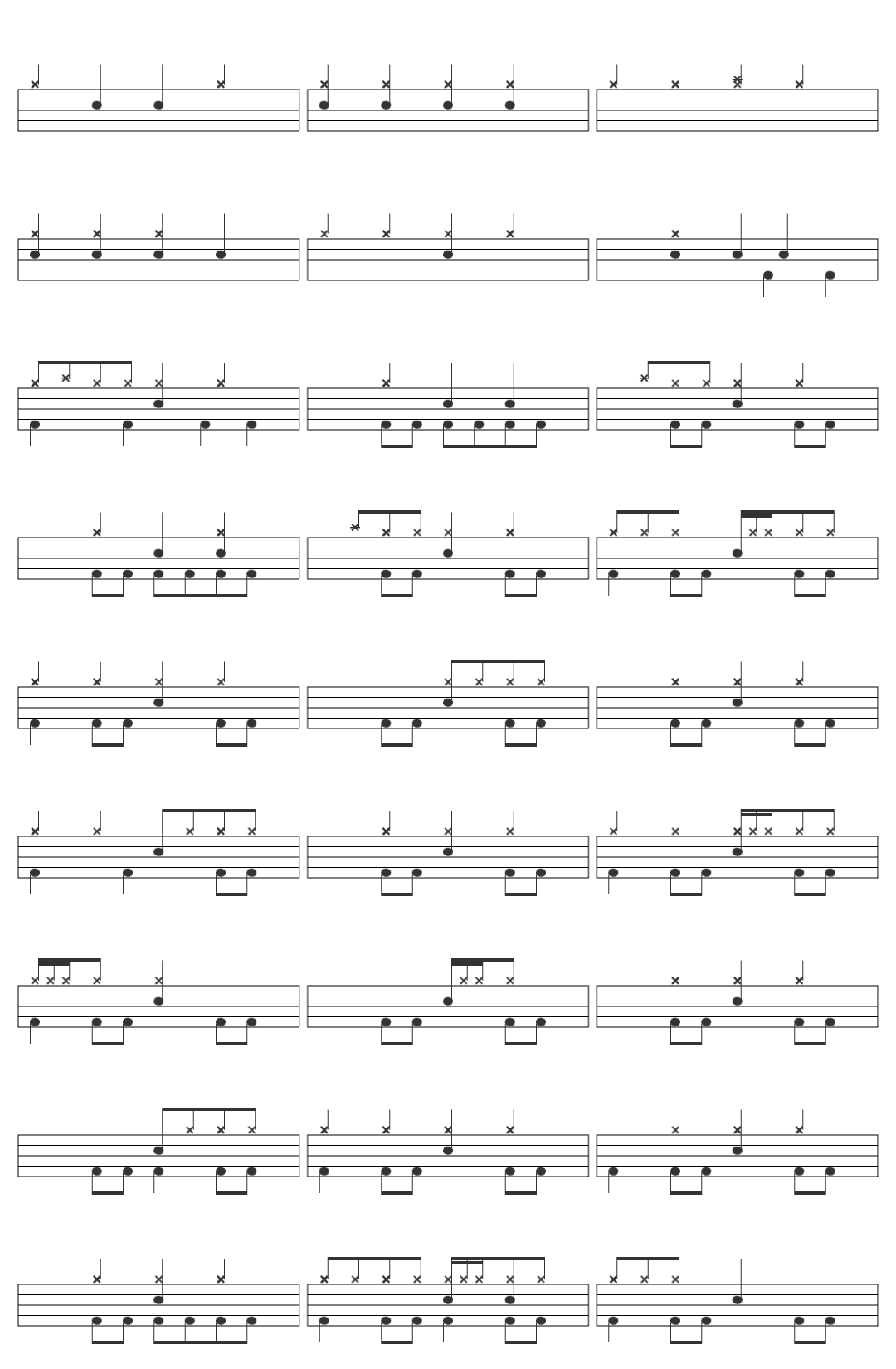 Mountain Mississippi Queen drum sheet