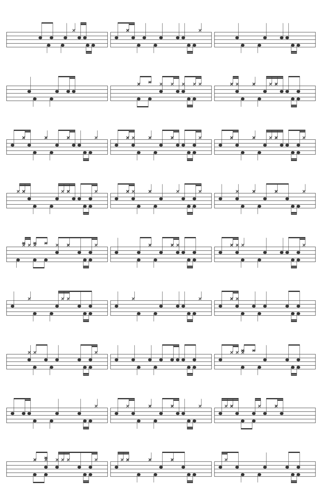 Spiral Drive Space Train drum sheet