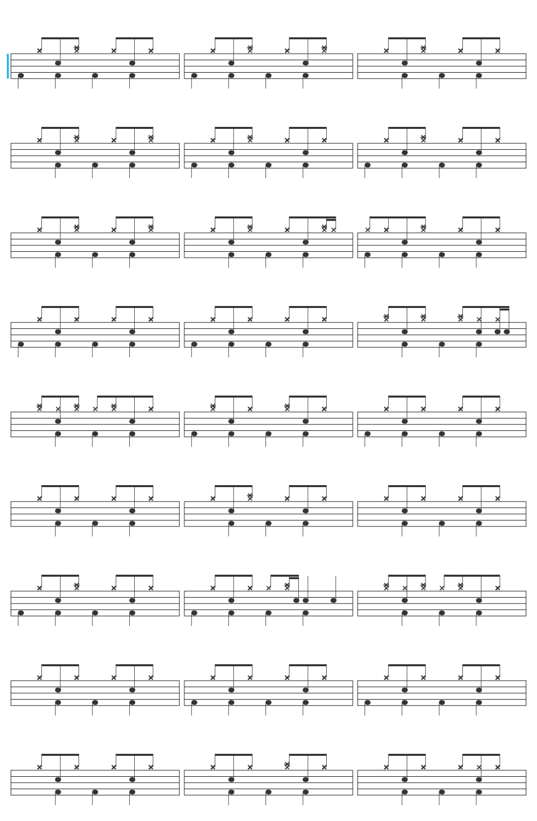 Le couleur L'amour le jour drum sheet