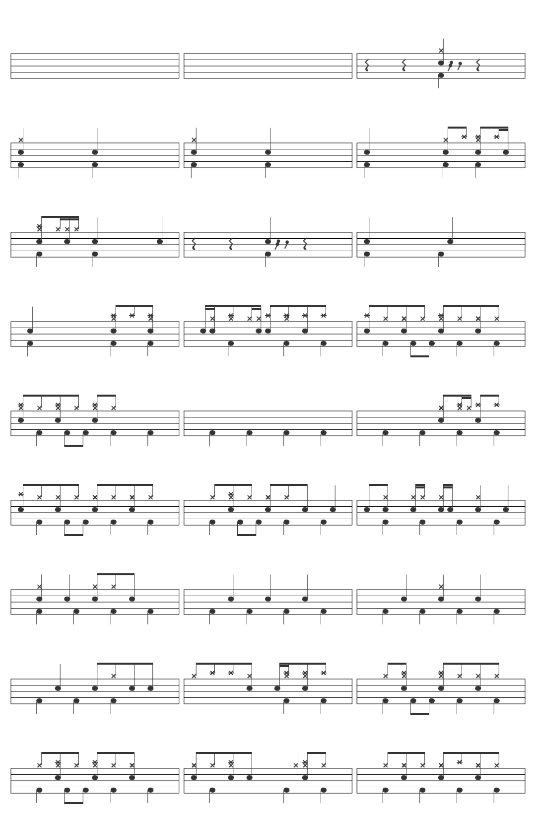 Mad Caddies Road Rash drum sheet