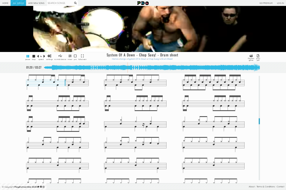 System Of A Down - Chop Suey! | drum sheet music