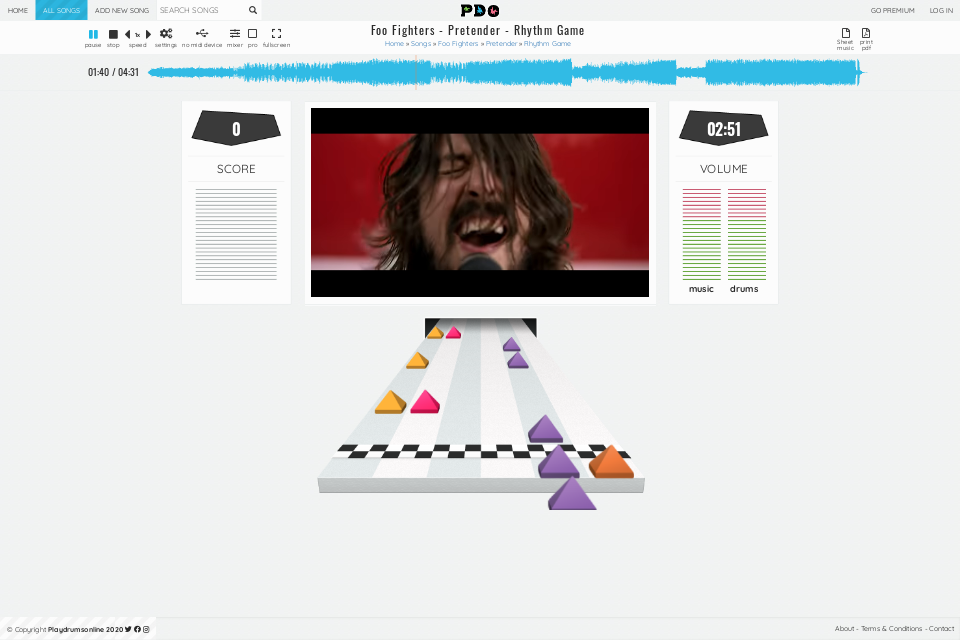 Foo Fighters - Pretender | Rhythm Game • Play Drums Online