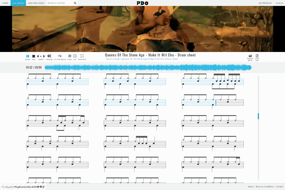 Queens Of The Stone Age - Make It Wit Chu | drum sheet music
