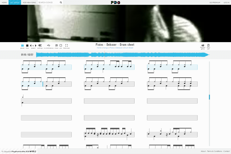 Pixies - Debaser | drum sheet music