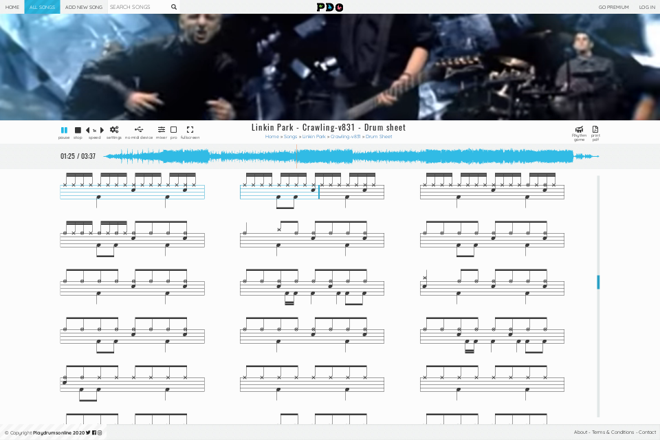 Linkin Park - Crawling-v831 | drum sheet music
