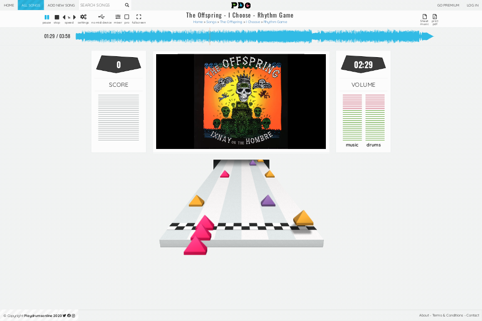 The Offspring - I Choose | Rhythm Game • Play Drums Online