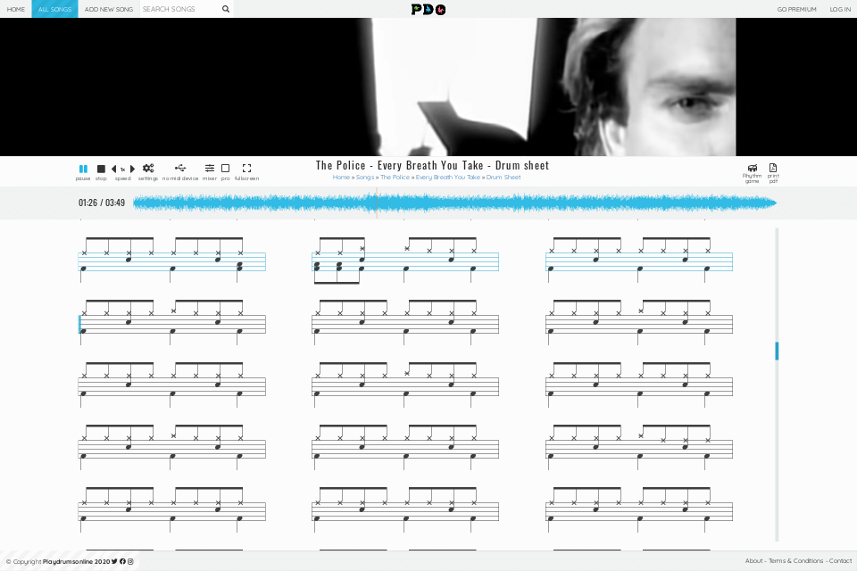 The Police - Every Breath You Take | drum sheet music