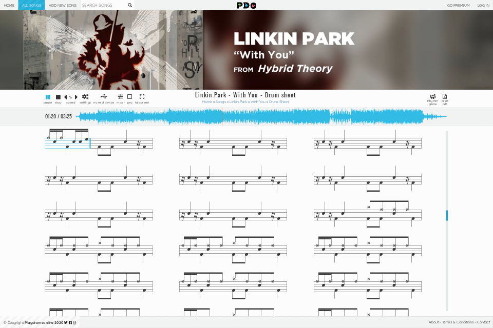 Linkin Park - With You | drum sheet music