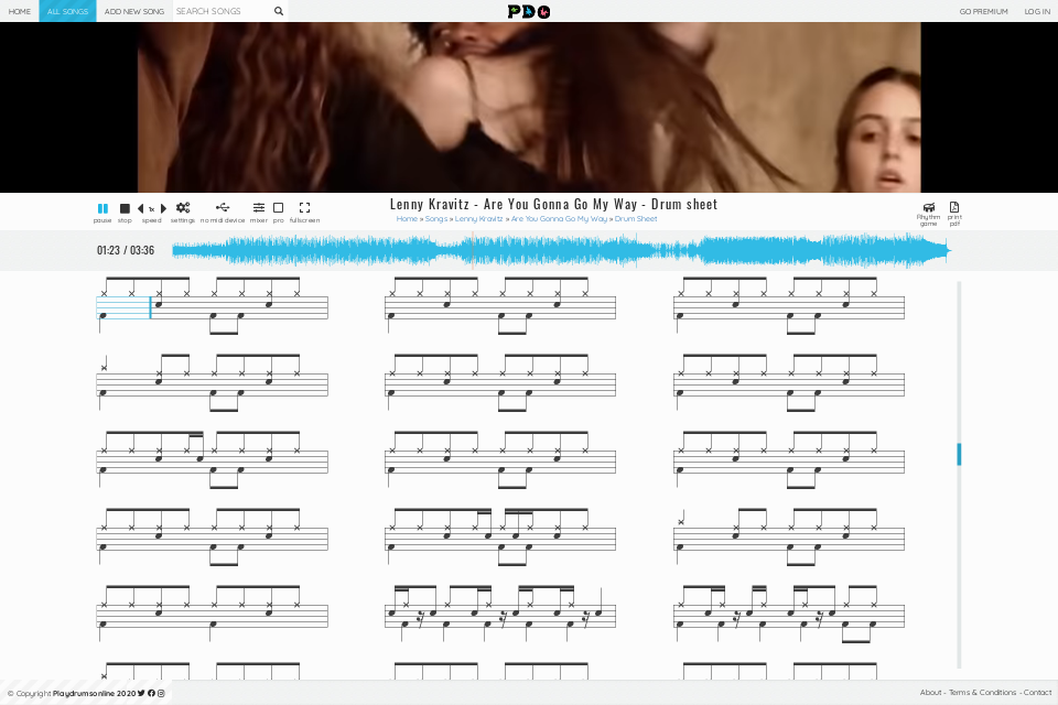 Lenny Kravitz - Are You Gonna Go My Way | drum sheet music