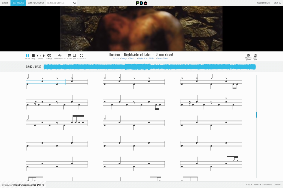 Therion - Nightside of Eden | drum sheet music