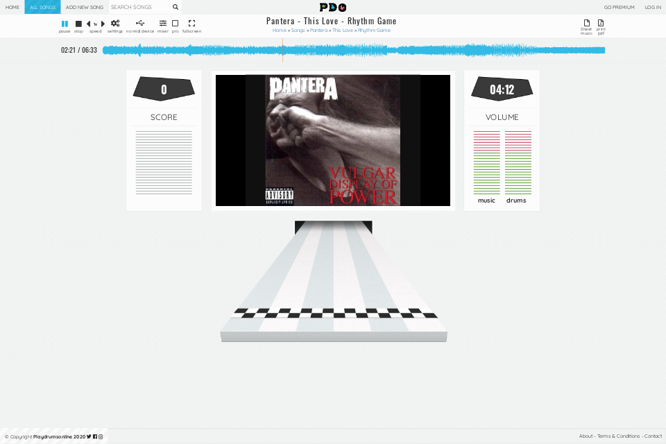 Pantera - This Love | Rhythm Game • Play Drums Online